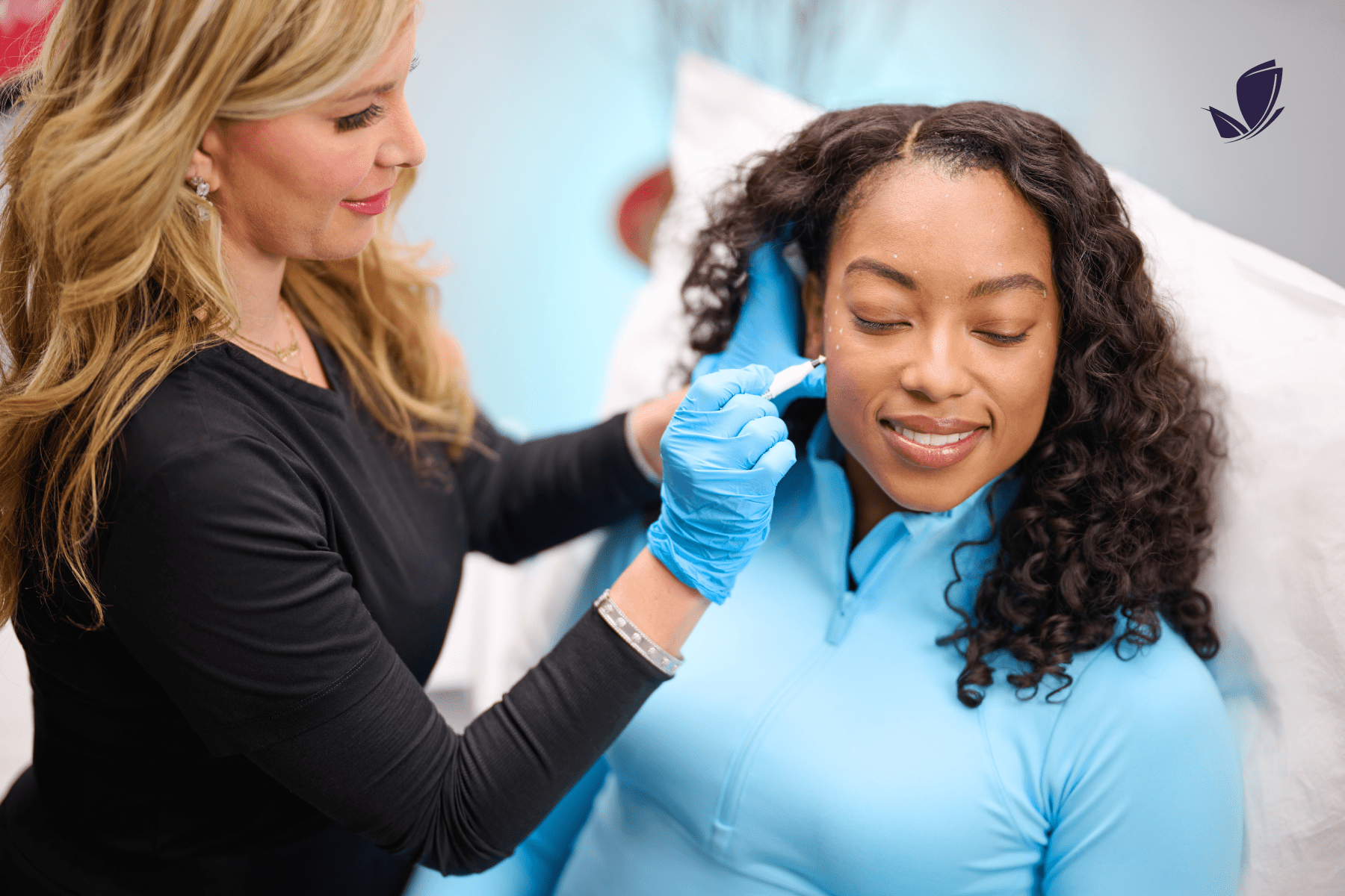 woman receiving botox consultation at LightRx