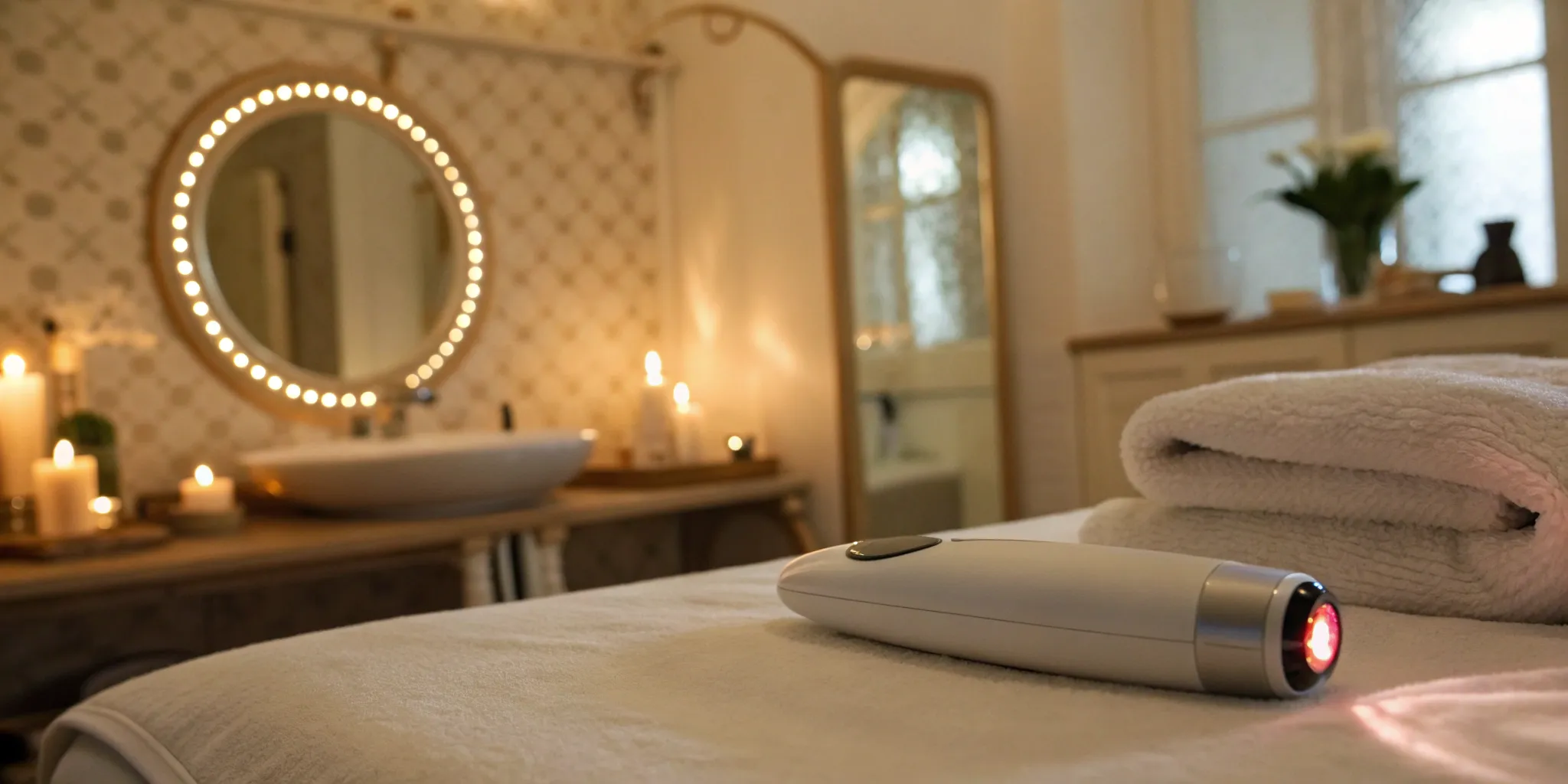 A laser hair removal device prepared for a client at a local treatment clinic.