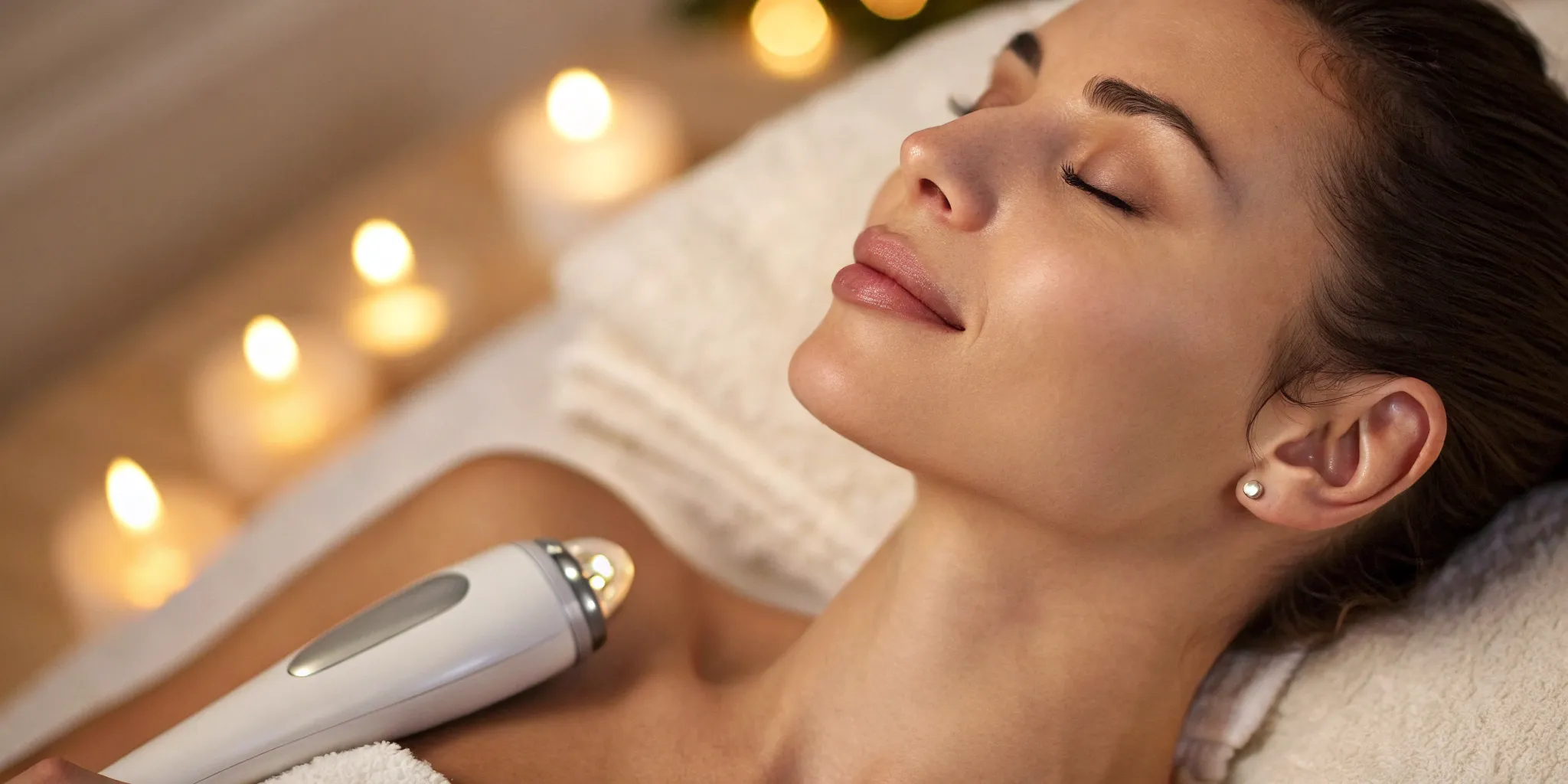 Radio frequency skin tightening procedure for the face.