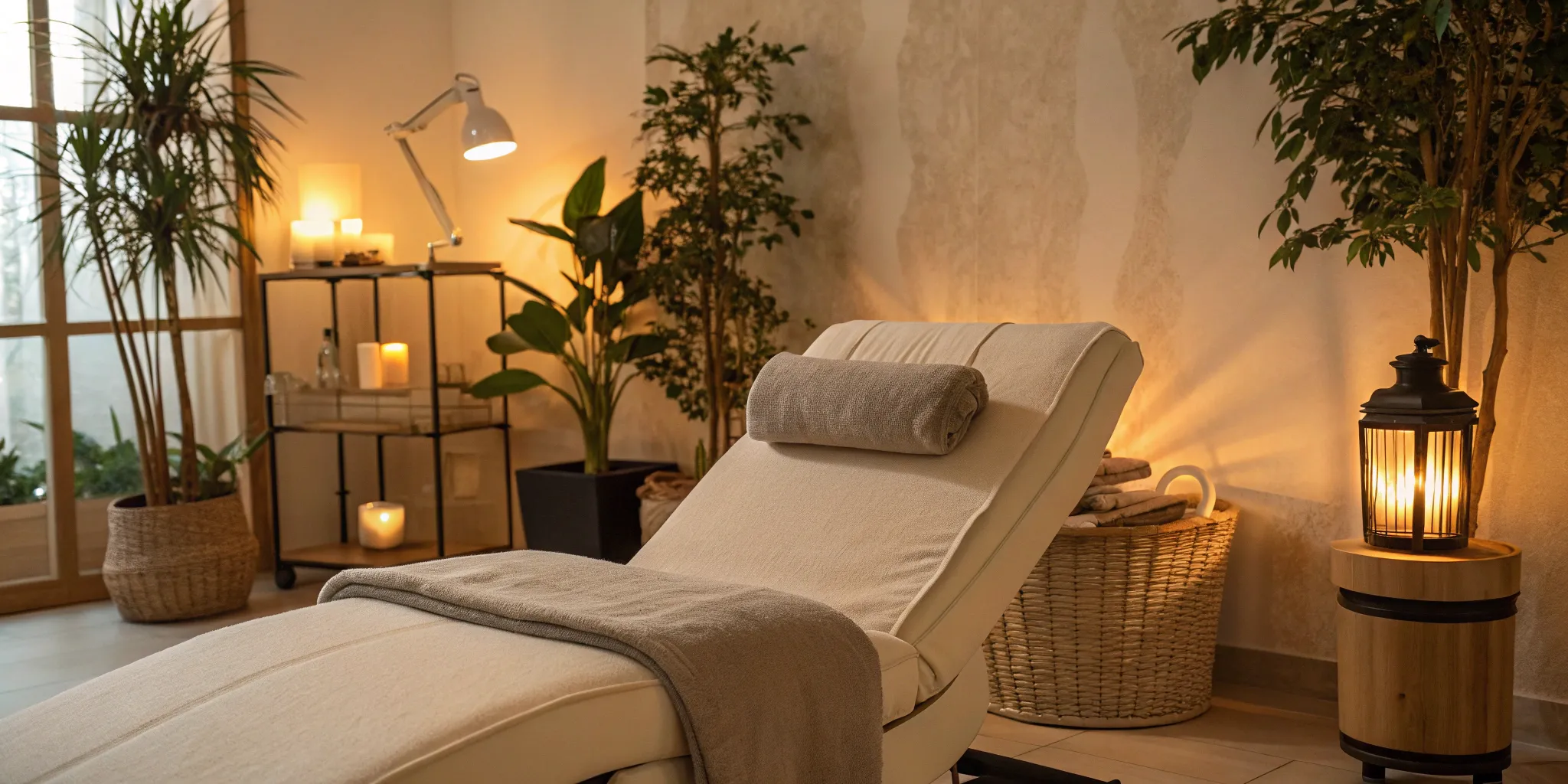 A modern treatment room prepared for a non surgical skin tightening session.