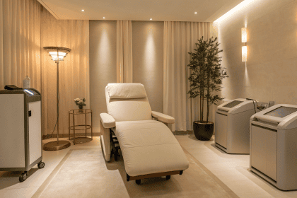 the ultimate guide to laser hair removal in murfreesboro 216719 Laser hair removal machine and treatment bed in a clean, modern Murfreesboro clinic.