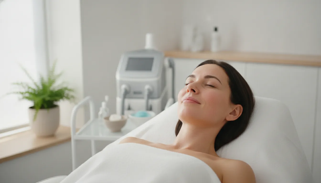 Woman caring for her skin after a Laser Genesis treatment