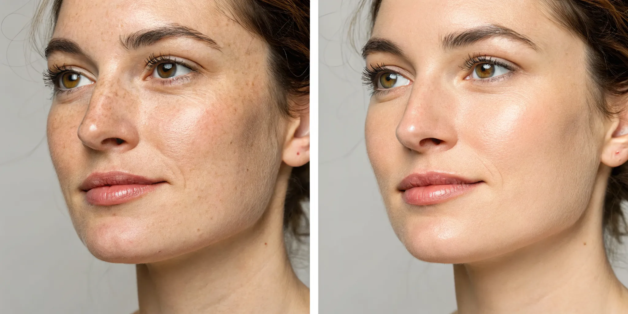 Before and after results of upper lip laser hair removal.