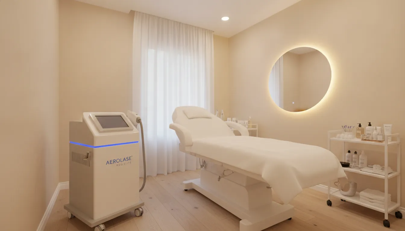 Aerolase Neo Elite laser device in a modern medspa treatment room