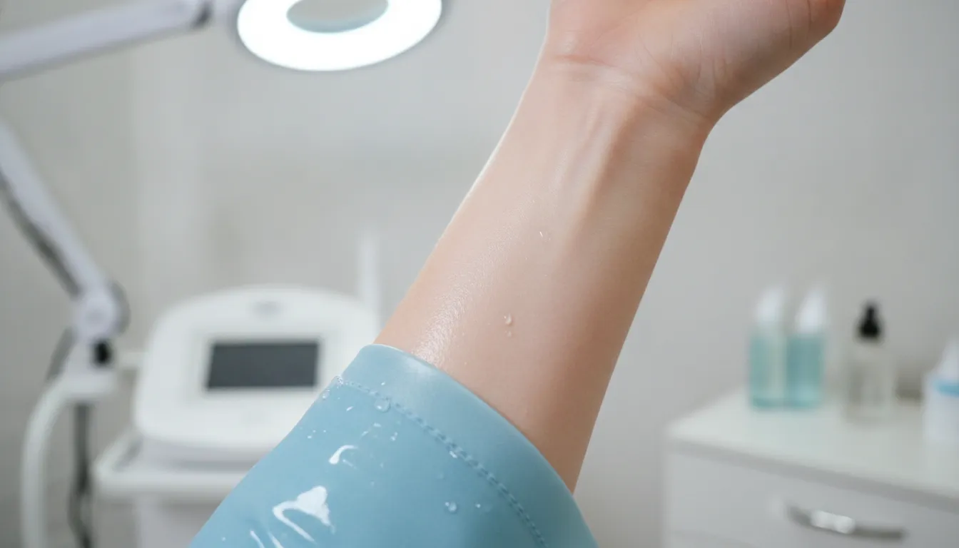 Smooth healthy skin after laser hair removal treatment with soothing cool compress
